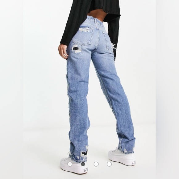 Free People Mccoy destroyed boyfriend jeans in blue - Picture 3 of 8